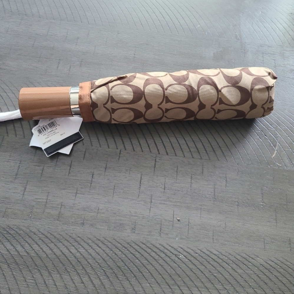 Coach Signature retractable umbrella